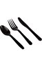 Black plastic cutlery for 25 people