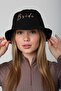 Black Bucket Hat with Embroidery Detail