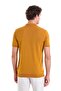 Mustard Regular Fit Jacquard Cotton Polo Collar Knitwear T-Shirt - 6