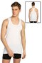 Men's White Cross Back Sports Undershirt 4 Pack