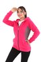 Women's Pink Hooded Zippered Fleece, Pink - Gray Sweatshirt - 3