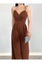 Colorful Imported Crepe Jumpsuit - Strappy and Wide Leg Dress
