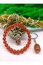 DOUBLE INCENSE COFFEE AGATE NATURAL STONE SET (CERTIFIED)