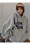 Unisex Gray Frien Printed Hooded Oversize Sweatshirt