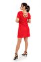 Women's Red Cross Back Dress with Piping Detail - 6