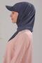 Women's Hijab Hat and Bonnet Ready-made Shawl Dark Gray Anthracite - 3