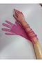 Diamond sparkling evening dresses bridal gloves long fuchsia - 5