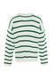 Yeşil Casual Unisex Oversize Fit Geniş Kalıp Bisiklet Yaka Çizgili Triko Kazak TMNAW23KZ00285 - 8