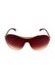 Women's Sunglasses Geometric Design Gold Brown Frame Brown Glass - 3