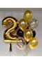2 YEARS OLD BIRTHDAY CONCEPT AGE BALLOONS GOLD BLACK TRANSPARENT BALLOON SET
