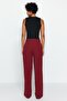 Bordo Wide Leg/Geniş Paça Dokuma Kumaş Pantolon TWOAW22PL0139 - 10