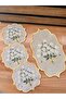 Daisy Model Embroidered Tray Cover and Cocktail 6-Piece Coffee Presentation Napkins - 3