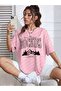 Rockies Printed Black Oversize T-shirt Casual Boyfirend