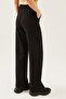 Women's Black High Waist Drawstring Wide Leg Sweatpants - 4