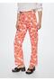 Patterned Straight Cut Jeans