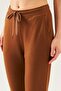 Women's Brown Stretchy Leg Lok Stitch Knitted Jogger Sweatpants - 4