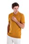 Mustard Regular Fit Jacquard Cotton Polo Collar Knitwear T-Shirt - 3