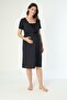 Navy Blue Maternity and Maternity Nightgown Set