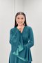Crepe Fabric Sleeves Flounce Detailed Maxiboy Evening Dress - EMERAL GREEN - 3