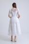 White Short Sleeve Lace Evening Dress - 6