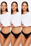 Black 3-Pack Cotton Brazilian Knitted Panties THMAW24KU00010