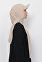 Lycra Shawl with Practical Hat - Dark Cream - 4