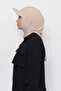Lycra Shawl with Practical Hat - Dark Cream - 5