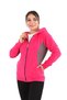 Women's Pink Hooded Zippered Fleece, Pink - Gray Sweatshirt