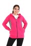 Women's Pink Hooded Zippered Fleece, Pink - Gray Sweatshirt - 2