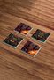 Elephant and Lion Art Themed Natural Stone Travertine Coasters Set of 4 - 3