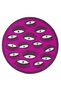 Fuchsia Pink Eye Theme Woven Base Round Carpet Mira 1415 - 2