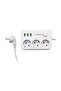 Jettpower 0370 Current Protected 3 USB 3-Gang Socket 2 M Extension Cable White - 2