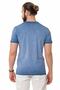 Ct761 Buttoned Blue Washed Basic T-Shirt - 4