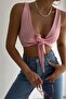 New Season Women's Front Tie Crop Blouse 11505 - 3