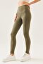 Women's Khaki Compressive Extra High Waist Tights