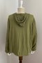Women's Khaki Sequined Star Embroidered Sleeves and Hood with Mesh Detail Pocket Buttoned Jacket - 5