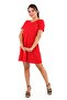 Women's Red Cross Back Dress with Piping Detail