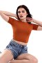 WOMEN'S SHORT SLEEVE CROP T-SHIRT / WOMEN'S SHORT SLEEVE SHORT TSHIRT - 4