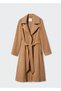 Draped Collar Trench Coat - 3