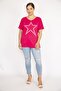 Women's Fujya Plus Size Stone Detailed Short Sleeve Blouse 65n35654 - 5