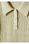 Polo Style Knitted Cardigan - 6