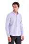 Lilac Comfort Fit Striped Cotton Slim Collar Long Sleeve Casual Shirt - 3