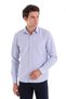 Navy Blue Striped Slim Fit Cotton Shirt - Long Sleeve, Casual Collar - 2