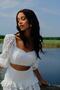 Botanica Women's White Brode Bustier Skirt Bottom Top Set - 8