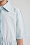 Girl's Regular Fit Shirt Collar Short Sleeve Cotton Poplin Midi Dress - 5