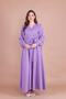 Lilac Double Breasted Collar Long Sleeve Buttoned Cuffed Long Length Belted Dress - 5