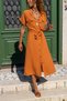 Women's Tile Pocket Belted Safari Airobin Dress GK-BSTK4045