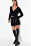 Black Super Crop Fuzzy/Beard Yarn Pearl Detailed Knitwear Sweater Twoaw24Kz00228 - 3