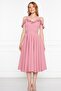 Atlas Fabric Adjustable Strap Ruffle Detailed Collar Pleated Flared Midi Dusty Rose Evening Dress 421 - 4