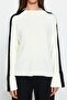 Ecru Wide Fit Sleeve Folded Knitwear Sweater TWOAW24KZ00663 - 4